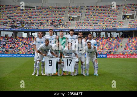 Jogo entre GAMBIA X URUGUAY No Estadio Estadio Unico Madre de Ciudades FIFA sub20 Weltmeisterschaft Argentinien 2023 é realizada em diferentes sedes da Argentina (Santiago del Estero, La Plata, San Juan e Mendoza) Stockfoto