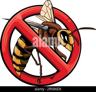 Vektordarstellung von „Keine Biene“ oder „Wasp“ auf weißem Hintergrund Stock Vektor