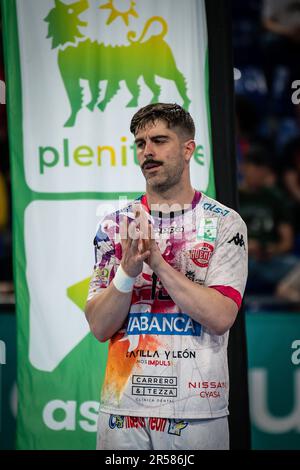 Barcelona, Spanien. 01. Juni 2023. Juan Castro (Abanca Ademar Leon) während einer Liga ASOBAL in Palau Blaugrana, Barcelona, Spanien, am 1. Juni 2023. (Foto/Felipe Mondino) Kredit: Unabhängige Fotoagentur/Alamy Live News Stockfoto