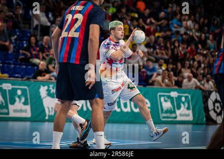 Barcelona, Spanien. 01. Juni 2023. Guilherme Borges (Abanca Ademar Leon) während einer Liga ASOBAL in Palau Blaugrana, Barcelona, Spanien, am 1. Juni 2023. (Foto/Felipe Mondino) Kredit: Unabhängige Fotoagentur/Alamy Live News Stockfoto