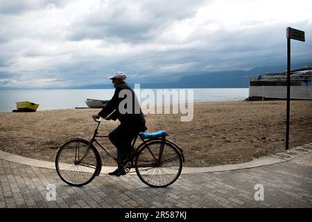 Albanien. Balkan-Halbinsel. Progradec. Strand Stockfoto