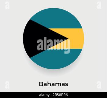 Abbildung: Bahamas-Flaggen-Blase Kreis rund Form Symbol Vektor-Vektor Stock Vektor