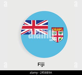 Abbildung: Fidschi-Fahne, Kreisform, Symbolvektor Stock Vektor