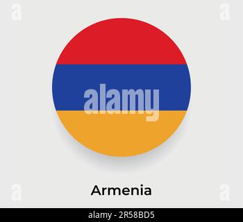 Darstellung des Symbols mit umlaufendem Kreis der armenischen Flagge Stock Vektor