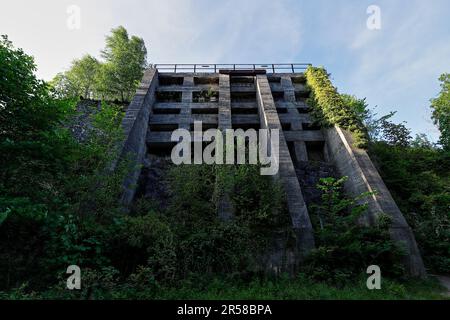 Verlassener Old East Buxton Lime Ofen am Monsal Trail im Peak District National Park Stockfoto