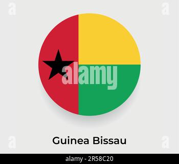 Guinea-Bissau-Flaggen-Blase Kreis rund Form Symbolvektor-Abbildung Stock Vektor