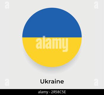 Abbildung: Ukrainische Flaggenblase kreisförmiges Symbol Vektor-Symbol Stock Vektor
