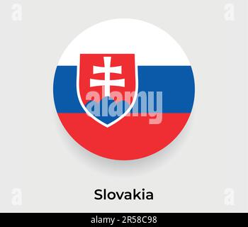 Darstellung des Symbols der slowakischen Flagge mit Kreisform Stock Vektor