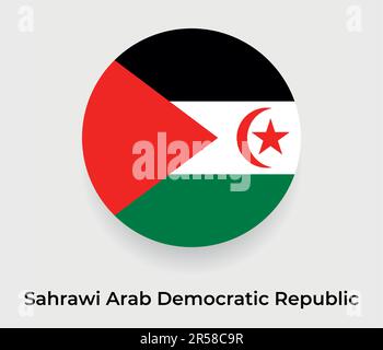 Sahrawi Arabische Demokratische Republik Flaggenblase Kreis rund Form Symbol Vektordarstellung Stock Vektor