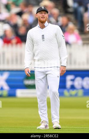 Ben Stokes of England während des LV= Insurance Day One Test Match England gegen Irland in Lords, London, Vereinigtes Königreich, 1. Juni 2023 (Foto von Craig Thomas/News Images) in , am 6.1.2023. (Foto: Craig Thomas/News Images/Sipa USA) Stockfoto