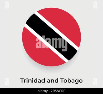 Darstellung des Symbols der Trinidad- und Tobago-Fahne mit rundem Kreis und Vektor Stock Vektor
