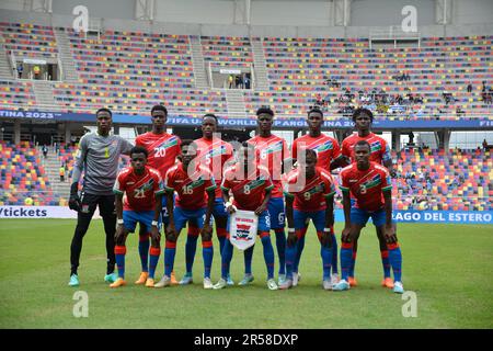 Jogo entre GAMBIA X URUGUAY No Estadio Estadio Unico Madre de Ciudades FIFA sub20 Weltmeisterschaft Argentinien 2023 é realizada em diferentes sedes da Argentina (Santiago del Estero, La Plata, San Juan e Mendoza) Stockfoto