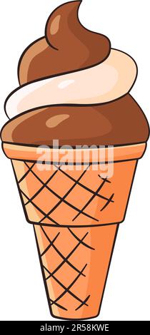 Eis in Waffeln. Zeichentrickfilm. Vektordarstellung Stock Vektor