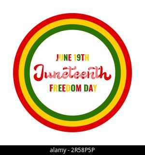 Juneteenth-Zeichen. Afroamerikanischer Feiertag am 19. Juni. Vektorvorlage für Typografie-Poster, Grußkarte, Banner, Postkarte, Aufkleber, Usw. Stock Vektor