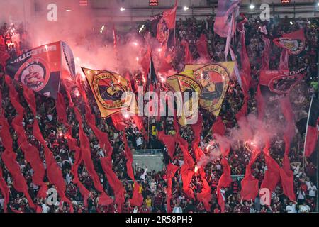 Rio de Janeiro, Brasilien. 01. Juni 2023. Fans von Flamengo während des Spiels zwischen Flamengo und Fluminense für den Brasilien Cup 2023 im Maracana Stadium am 01. Juni in Rio de Janeiro. Foto: Marcello Dias/DiaEsportivo/Alamy Live News Kredit: DiaEsportivo/Alamy Live News Stockfoto