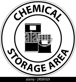 Symbol Bodenschild, Chemische Fässer Schwarzes Symbol Weißer Hintergrund Stock Vektor