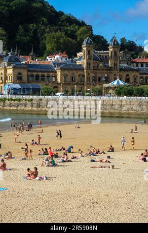 Donostia-San Sebastian, Spanien - 15. September 2022: San Sebastian Rathaus, Donostiako Udala Stockfoto