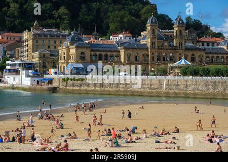 Donostia-San Sebastian, Spanien - 15. September 2022: San Sebastian Rathaus, Donostiako Udala Stockfoto