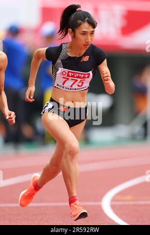 Osaka, Japan. 1. Juni 2023. Nozomi Tanaka Athletics : die Japan Track & Field National Championships 107. Women's 1500m Heat im Yanmar Stadium Nagai in Osaka, Japan . Kredit: Naoki Morita/AFLO SPORT/Alamy Live News Stockfoto