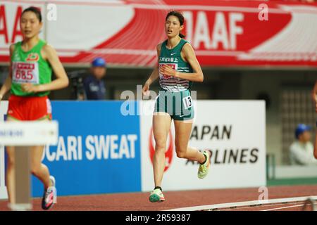 Osaka, Japan. 1. Juni 2023. Manami Nishiyama Athletics : das Japan Track & Field National Championships 107. Frauenfinale 3000mSC im Yanmar Stadium Nagai in Osaka, Japan . Kredit: Naoki Morita/AFLO SPORT/Alamy Live News Stockfoto