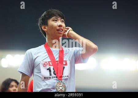 Osaka, Japan. 1. Juni 2023. Hyuga Endo Athletics : das Japan Track & Field National Championships 107. Finale der Herren 5000m im Yanmar Stadium Nagai in Osaka, Japan . Kredit: Naoki Morita/AFLO SPORT/Alamy Live News Stockfoto