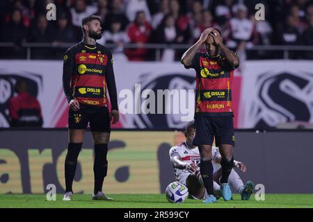 Sao Paulo, Brasilien. 02. Juni 2023. SP - SAO PAULO - 01/06/2023 - COPA DO BRASIL 2023, SAO PAULO X SPORT - Sportspieler beklagt sich während eines Spiels gegen Sao Paulo im Morumbi Stadion für die Copa do Brasil Meisterschaft 2023. Foto: Ettore Chiereguini/AGIF/Sipa USA Guthaben: SIPA USA/Alamy Live News Stockfoto