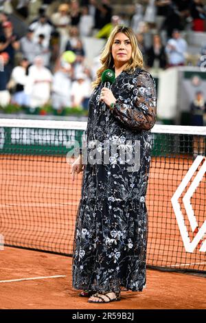 Paris, Frankreich. 01. Juni 2023. Marion Bartoli bei den French Open, Grand-Slam-Tennisturnier am 1. Juni 2023 im Roland-Garros-Stadion in Paris, Frankreich. Kredit: Victor Joly/Alamy Live News Stockfoto