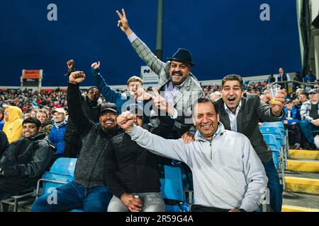 Leeds, England - 01/06/2023 - Cricket - Vitality T20 Blast: North Group - Yorkshire Vikings V Lancashire Lightning - Headingley Stadium, Leeds, England - Yorkshire Fans. Kredit: SWpix/Alamy Live News Stockfoto