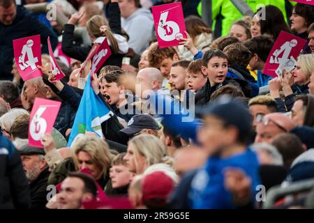 Leeds, England - 01/06/2023 - Cricket - Vitality T20 Blast: North Group - Yorkshire Vikings V Lancashire Lightning - Headingley Stadium, Leeds, England - Yorkshire Fans. Kredit: SWpix/Alamy Live News Stockfoto