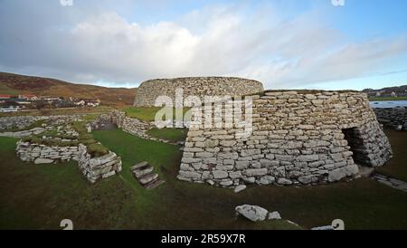 Clickimin Broch historisches schottisches Denkmal, The Willows, 38 South Rd, Lerwick, Sound, Shetland ZE1 0. Stockfoto