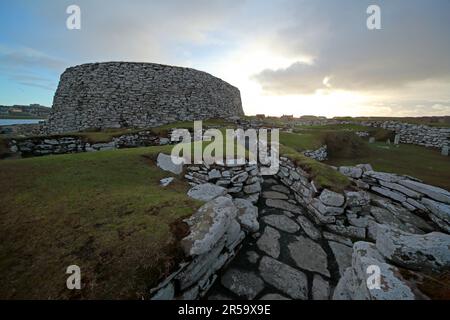 Clickimin Broch historisches schottisches Denkmal, The Willows, 38 South Rd, Lerwick, Sound, Shetland ZE1 0. Stockfoto