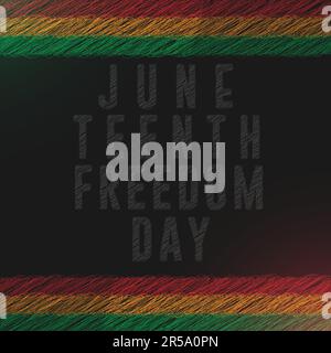 Feierlichkeiten zum Juneteenth Freedom Day mit Textkonzept. Posterdesign Vektordarstellung. Stock Vektor