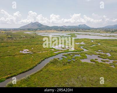 Blick über das Reservat Albufereta, Mallorca, Spanien, 1. Juni 2023 Stockfoto