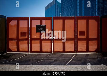 Standort Der Multiplex Construction Company. Multiplex ist ein internationales Bauunternehmen, das in Australien gegründet wurde und seinen Hauptsitz derzeit in London hat. Stockfoto