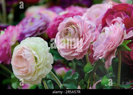 Rosa Seidenblumen Stockfoto