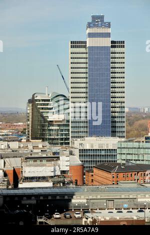 Skyline des Manchester CIS Towers Stockfoto