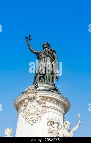 Paris, Frankreich - 09-10-2018: Die Statue der Republik in Paris Stockfoto