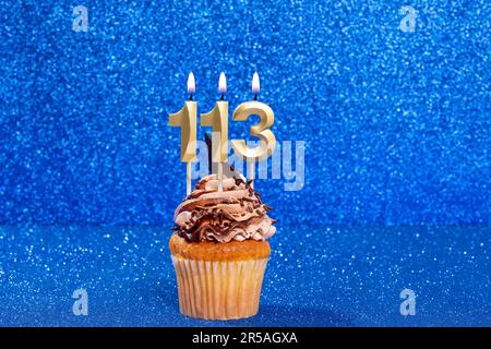 Cupcake Mit Nummer Für Geburtstags- Oder Jubiläumsfeier; Nummer 113 Stockfoto
