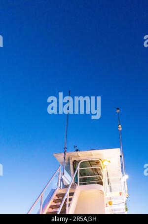 Detailbild des Radhauses auf der Shelter Island Ferry Stockfoto