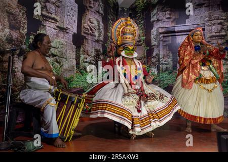 Kathakali ist eine wichtige Form des klassischen indischen Tanzes aus Kerala, Indien Stockfoto