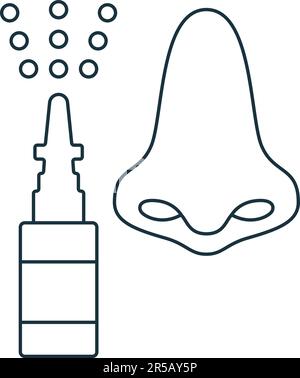 Symbol für Nasentropfen. Monochromes einfaches Schild aus der Apotheke-Sammlung. Symbol für Nasentropfen für Logo, Vorlagen, Webdesign und Infografiken. Stock Vektor