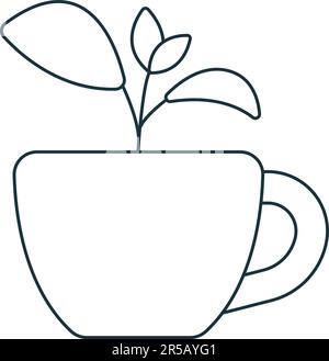 Symbol für Kräutertee. Monochromes einfaches Schild aus der Apotheke-Sammlung. Symbol für Kräutertee für Logo, Vorlagen, Webdesign und Infografiken. Stock Vektor