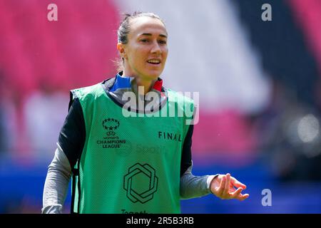 Eindhoven, Niederlande. 02. Juni 2023. EINDHOVEN, NIEDERLANDE - JUNI 2: Lucy Bronze vom FC Barcelona während einer Trainingssitzung des FC Barcelona vor dem Finalspiel der UEFA Women's Champions League zwischen dem FC Barcelona und dem VfL Wolfsburg im PSV-Stadion am 2. Juni 2023 in Eindhoven, Niederlande (Foto von Joris Verwijst/Orange Pictures) Guthaben: Orange Pics BV/Alamy Live News Stockfoto