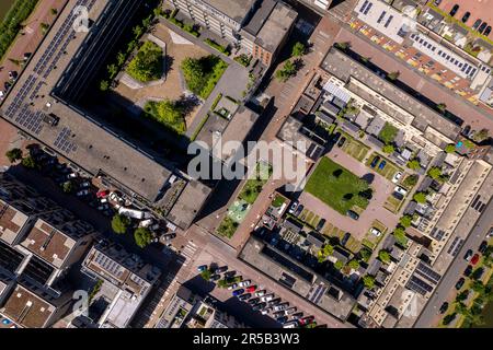 Blick auf das Wohngebiet im Stadtviertel Leidsche Rijn in Utrecht, Niederlande Stockfoto