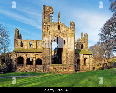 UK, Leeds, Kirkstall Abbey Ruinen Stockfoto