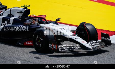 Spanien, 02/06/2023, Yuki Tsunoda (Japan), Scuderia AlphaTauri AT04 Kredit: PRESSINPHOTO SPORTAGENTUR/Alamy Live NewsCredit: PRESSINPHOTO SPORTS/Alamy Live News Stockfoto