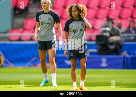 Eindhoven, Niederlande. 02. Juni 2023. EINDHOVEN, NIEDERLANDE - JUNI 2: Vicky Lopez vom FC Barcelona während einer Trainingssitzung des FC Barcelona vor dem Finalspiel der UEFA Women's Champions League zwischen dem FC Barcelona und dem VfL Wolfsburg im PSV-Stadion am 2. Juni 2023 in Eindhoven, Niederlande (Foto von Joris Verwijst/Orange Pictures) Guthaben: Orange Pics BV/Alamy Live News Stockfoto