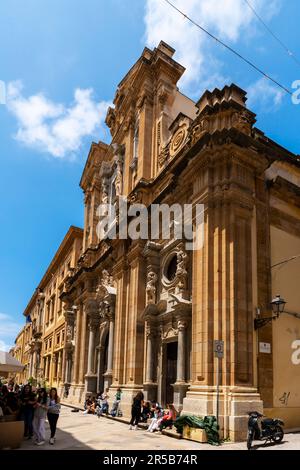 Kirche des Jesuitenkollegs (Chiesa del Collegio dei Gesuiti), Corso Vittorio Emanuele, 12, Trapani, Sycily, Italien. Stockfoto