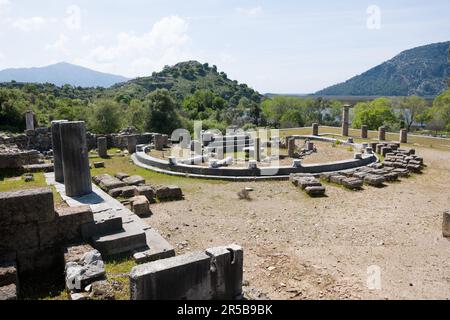 Kaunos (antike Ruinen, Felsengräber), Dalyan, Provinz Muğla, Türkei, April 2023 Stockfoto