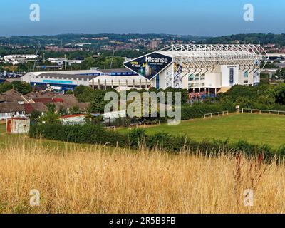 UK, West Yorkshire, Leeds, Elland Road Stadium, Heimstadion des FC Leeds United. Stockfoto